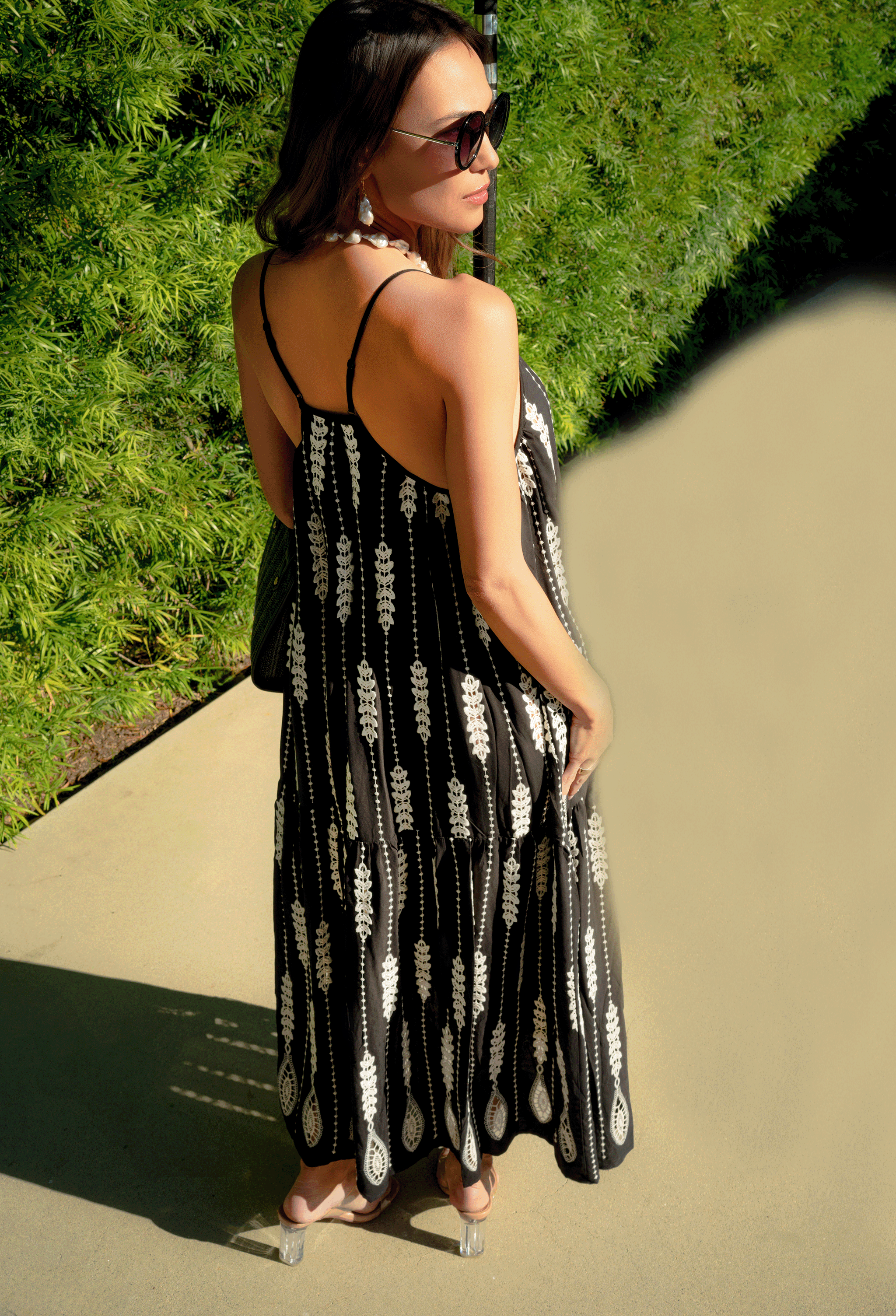 Black and White Kapu Embroidered Dress