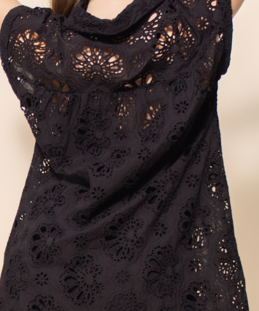 EYELET SHIRT DRESS
