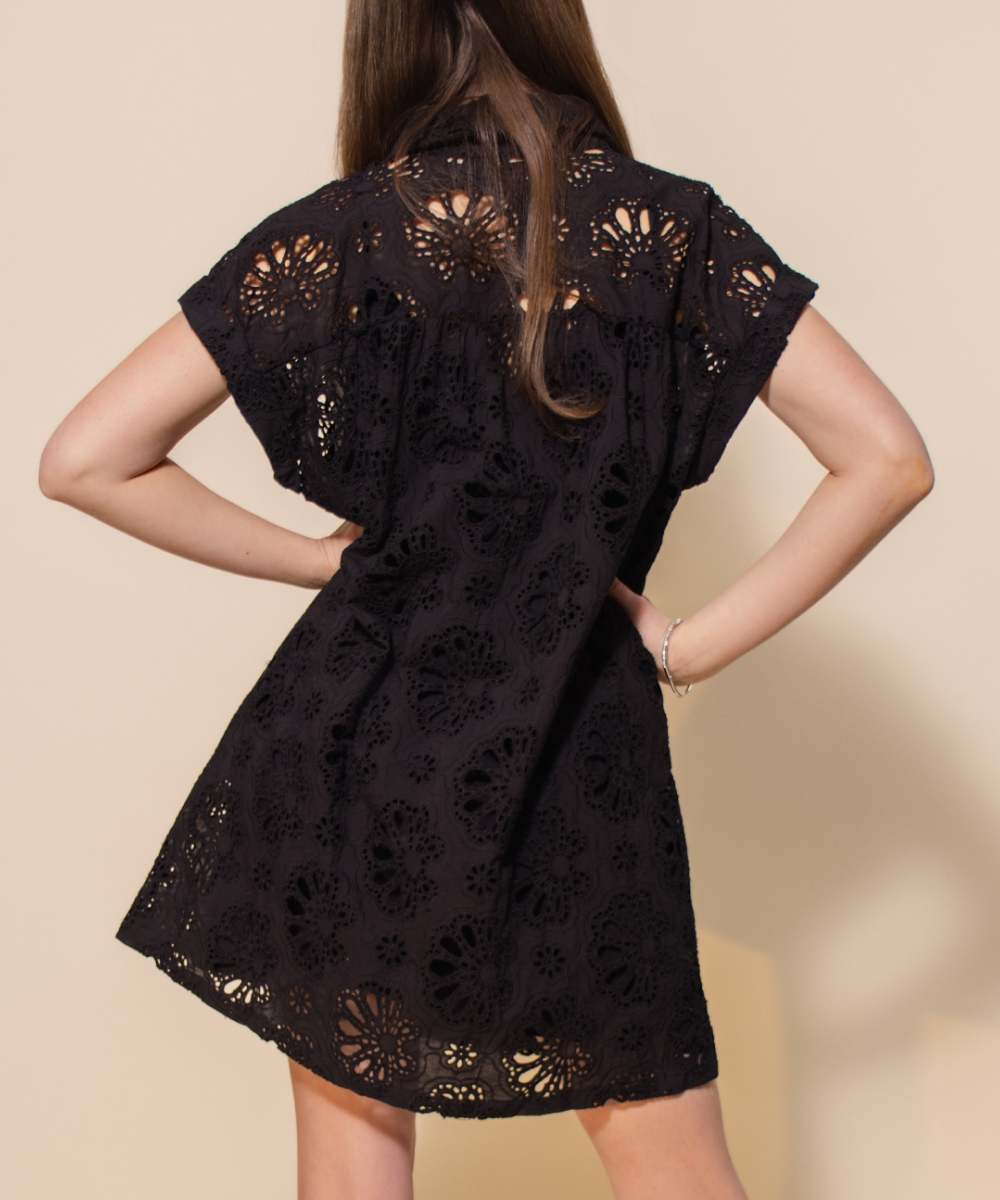 EYELET SHIRT DRESS