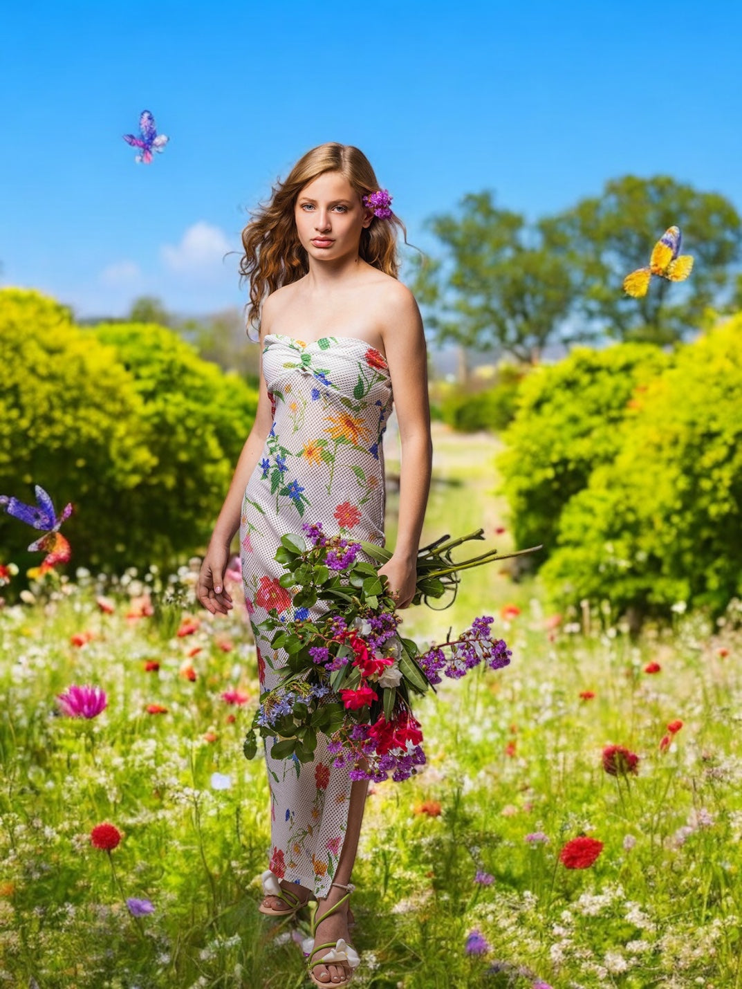MILOS FLORAL MESH DRESS