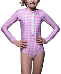 Girls Sunshine Onepiece Pink Gingham