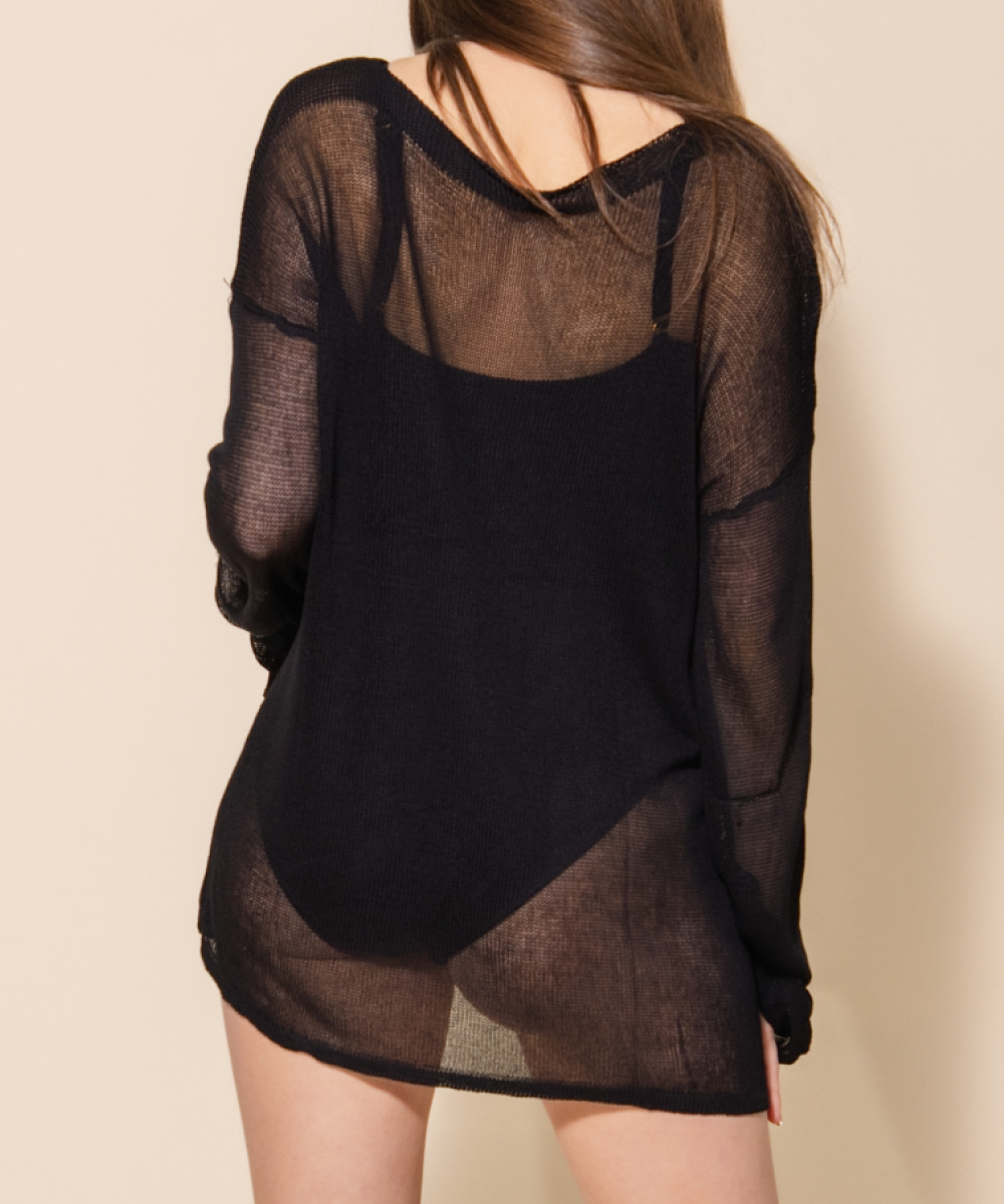 LONG SLEEVE SHEER DRESS