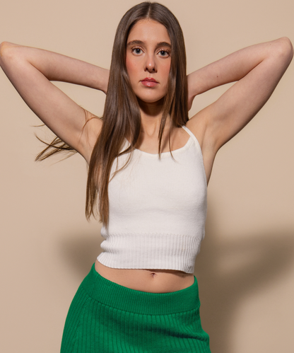 HALTER KNIT CROP TOP