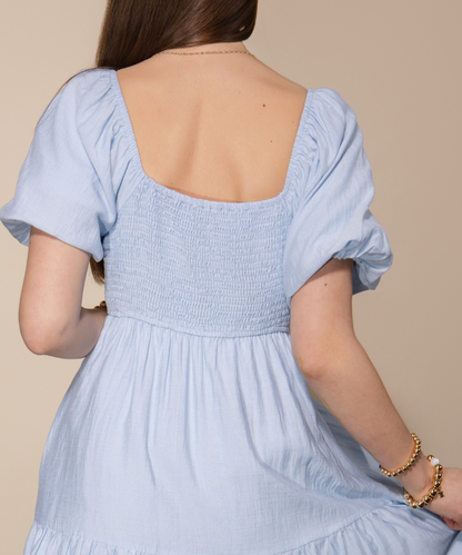 BALLOON SLEEVE MIDI DRESS