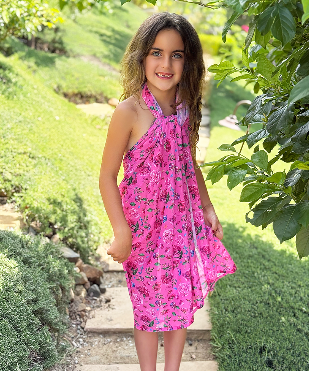Waikiki Mesh Sarong in Butterfly Blooms Print