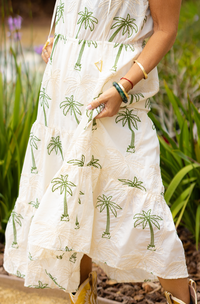 THE PALMS EMBROIDERED COTTON DRESS