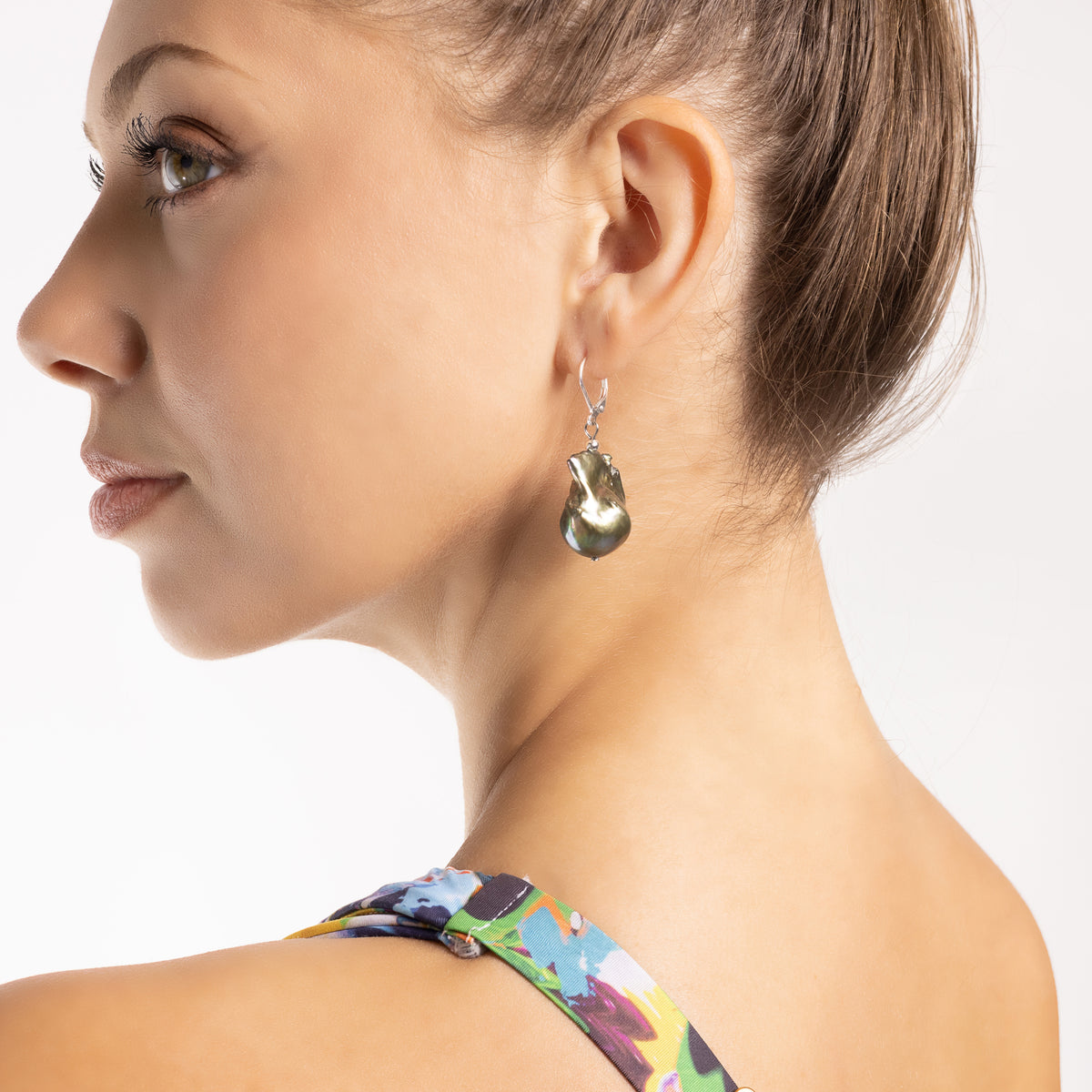 South Sea Baroque Pearl Earrings - Black